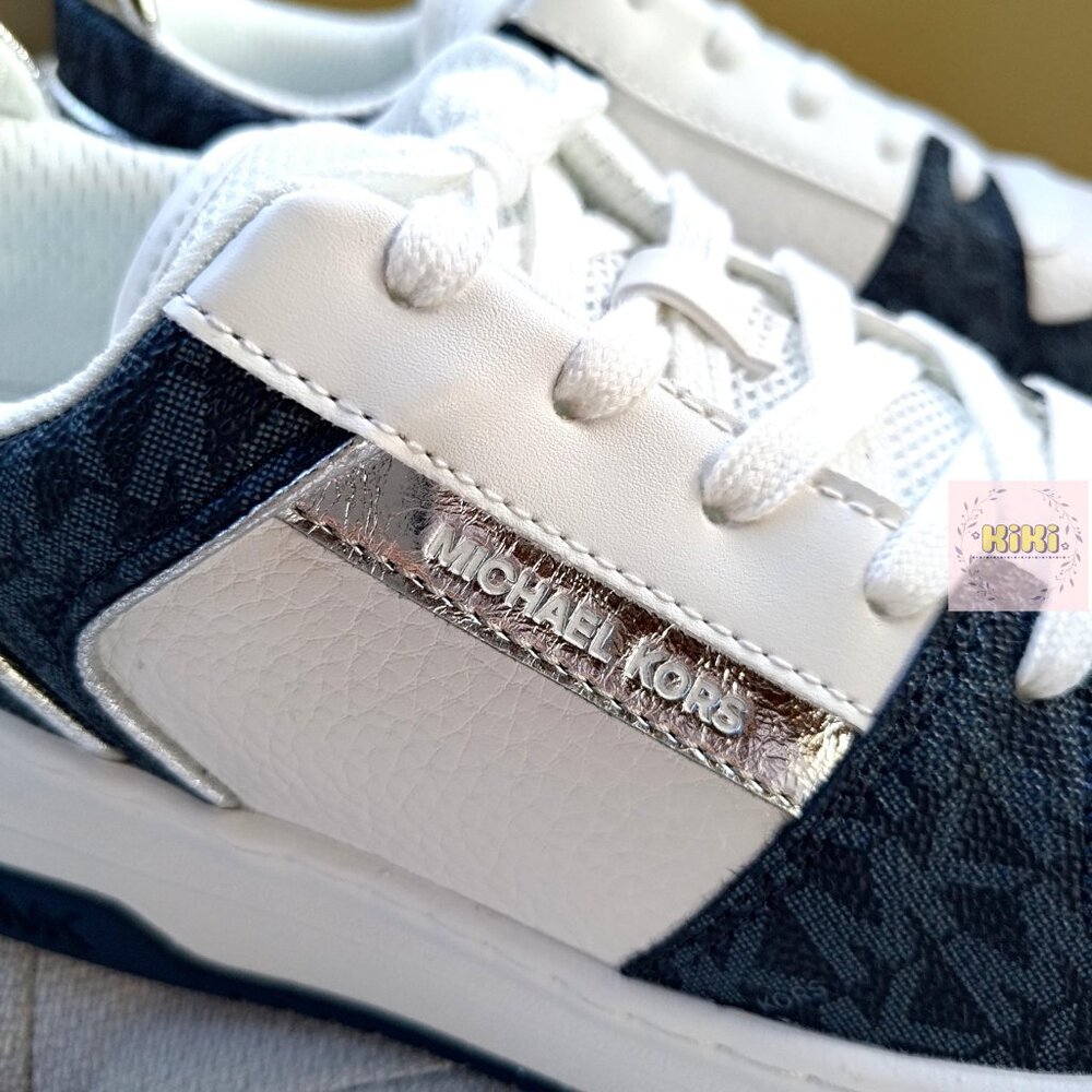 Michael Kors Lexi Mixed-Media Sneaker color admiral 49T5LXFS1L - Picture 7 of 13